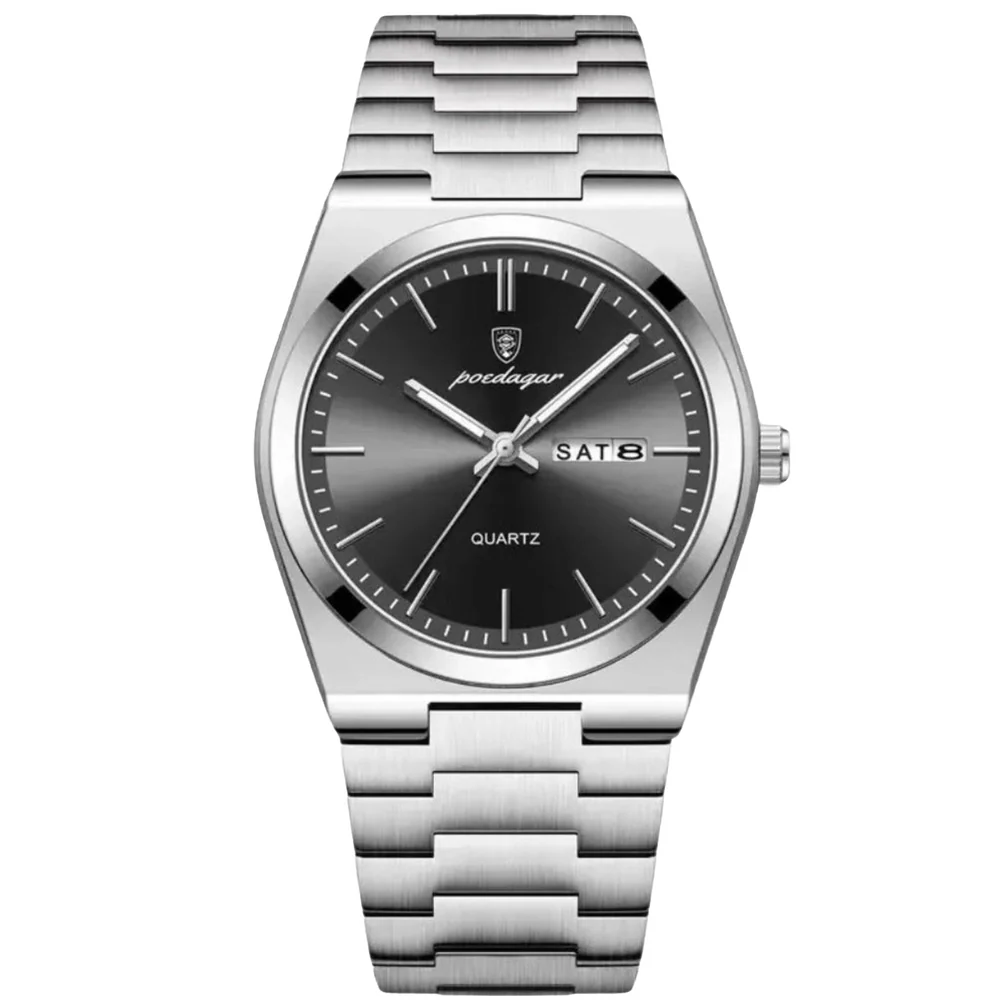 Relógio Poedagar Signature® Masculino em Aço Inoxidável Estilo Minimalista